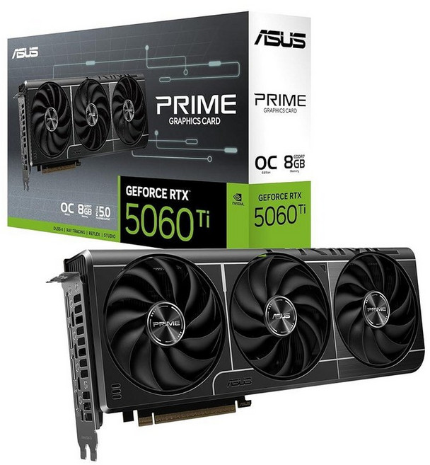 ASUS SFF-Ready Prime GeForce RTX™ 5060 Ti 8GB GDDR7 그래픽 카드 PCIe® 5.0 GDDR7 HDMI®/DP 2.1 2.5슬롯, RTX5060Ti|OC|8GB, -