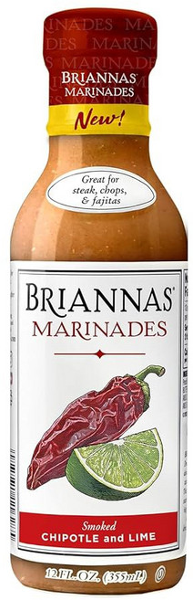 BRIANNAS - 스리라차 허니 진저 마리네이드 소량 프리미엄 성분으로 만든 글루텐 프리 355ml(12온스), 훈제 치폴레 및 라임, 12 oz. (Pack of 1), 1개, 355ml