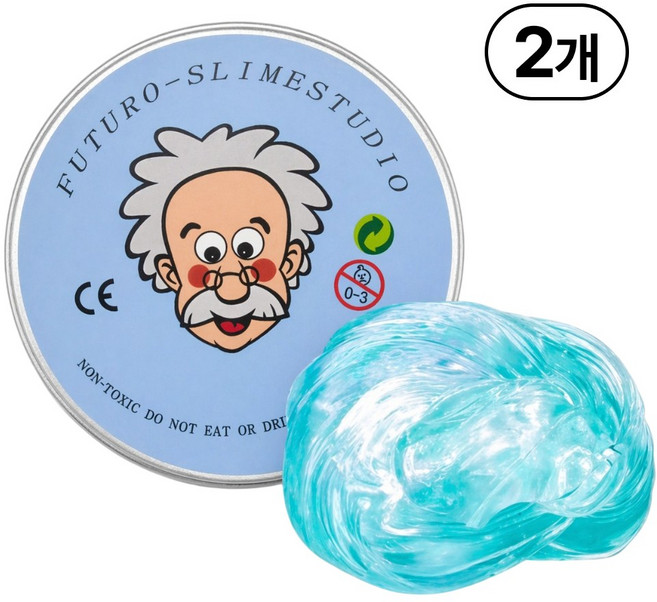 2위 - KC인증 퍼티 슬라임 박사퍼티 손에 안 묻는 유리퍼티, 블루, 45g, 2개