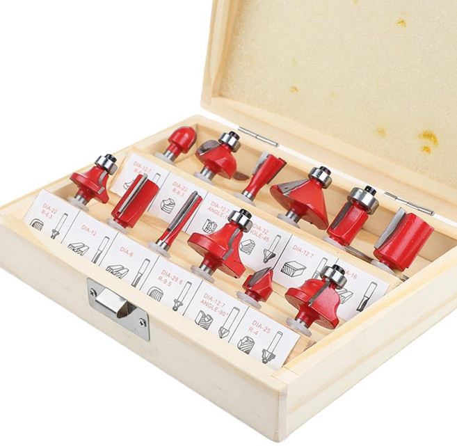 트리머비트 6mm 샹크 12종 세트 트리머날 초보자용, 트리머비트 12종 세트 6MM, 1개