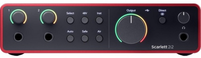 Focusrite Scarlett 2i2 4세대 USB 인터페이스HA 0 XLR 케이블 포함 소프트웨어 제품군 번들, AMS-스칼렛-2I2-4G번들