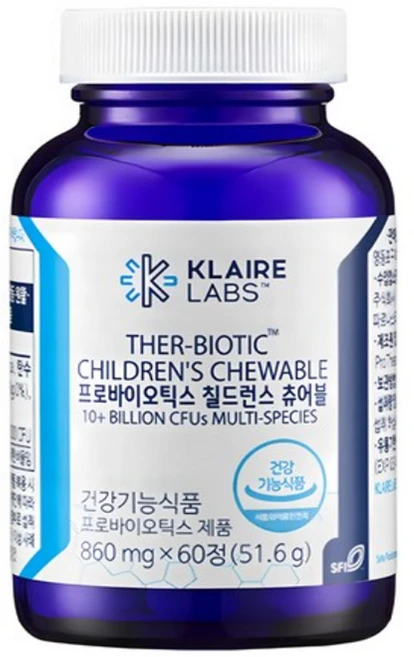 [서흥바이오팜] 닥터피엔티 클레어랩스 키즈 츄어블 유산균 60정, 1박스, 86g - 쿠팡