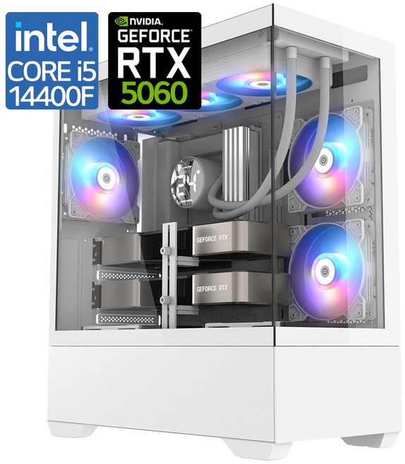 [인텔 i5-14400F/RTX5060] 고사양 게이밍 조립 PC 컴퓨터 발로란트 로블록스 배틀그라운드 스팀게임, Free DOS, 500GB, 16GB, 지포스 RTX 5060, 인텔 i5-14400F