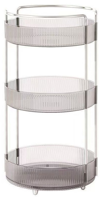 뉴프렐류드 회전형 3단 화장품 정리대, 실버, 1