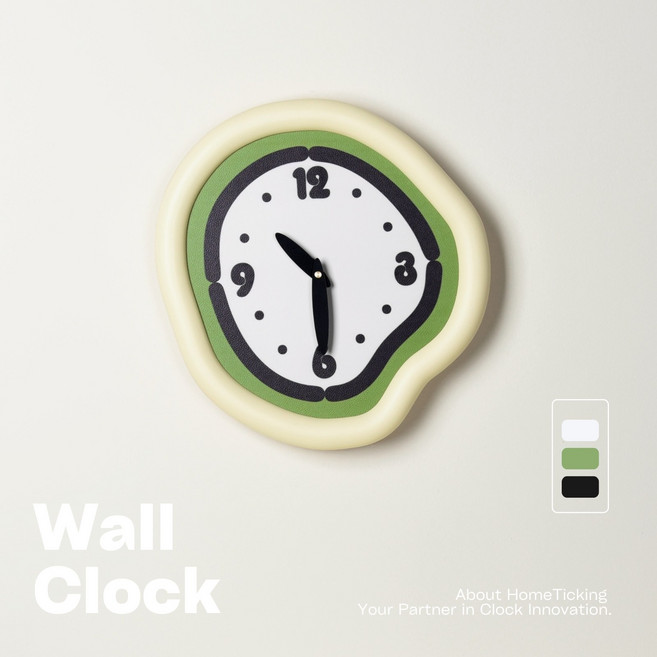 YAPOGI 예쁜 북유럽 특이한 무소음 거실 인테리어 벽시계, 베이지C37