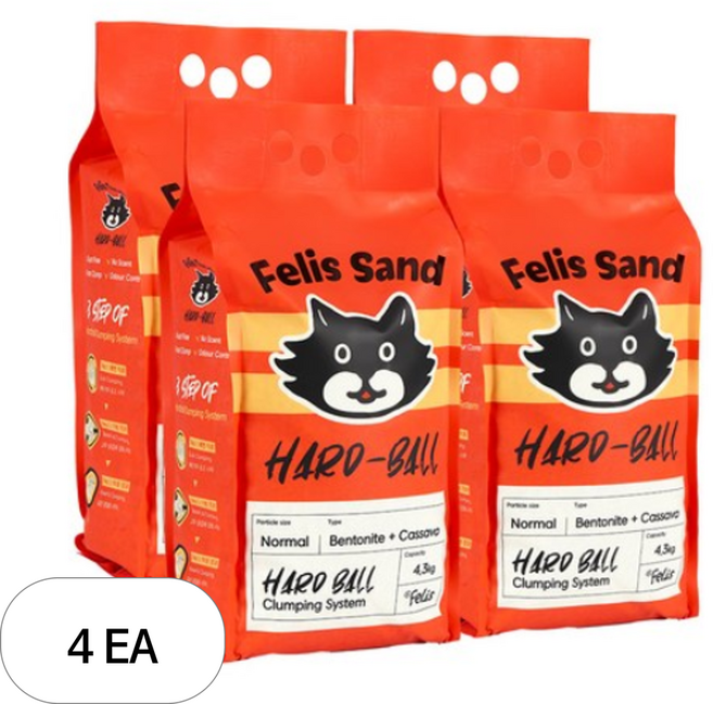 닥터펠리스 샌드 하드볼 벤토나이트, 4.3kg, 4개, 무향