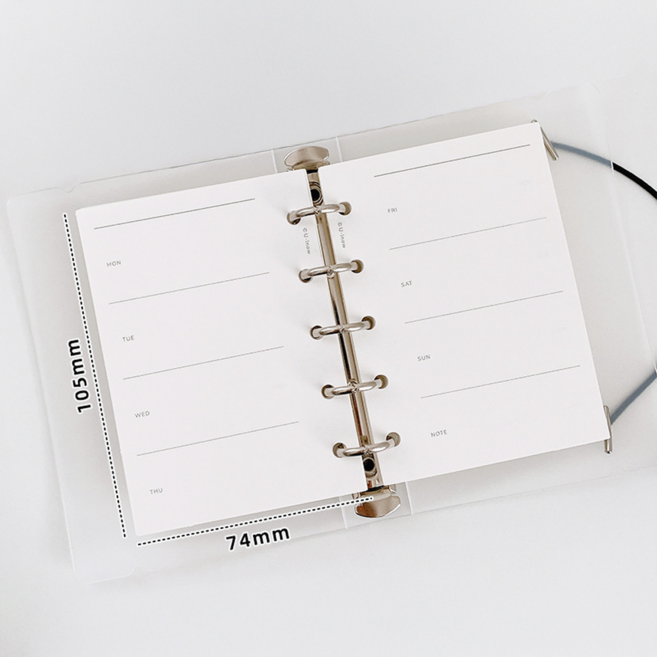 M5 5공 다이어리 고급 위클리 주간 속지 내지 50매, 1세트