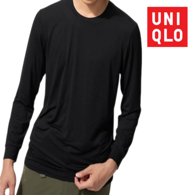 [국내매장판]유니클로 남성 히트텍 크루넥 긴팔 내의 내복 9부 티셔츠 +파우치증정