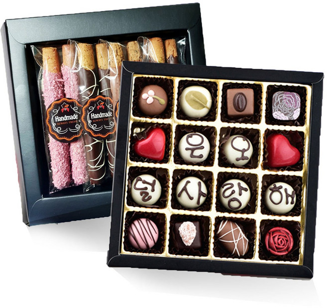 속삭임 수제 쿠키 선물용 고급 레터링 초콜릿 화이트데이 선물 세트, 속삭임16 수제 쿠키 초콜릿 선물세트, 440g, 1세트