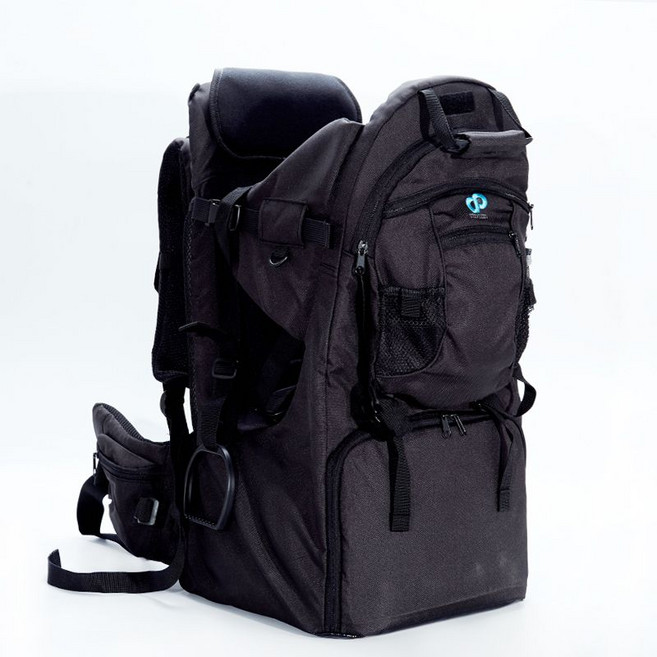 등산 배낭형 아기띠 캐리어 유아 접이식 올인원 신생아 체어 아기 아웃도어, 아기 캐리어 블랙