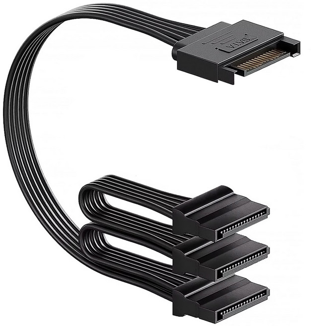 SATA 15핀 하드 드라이브 전원 분배 연장 케이블, 378mm, 1개