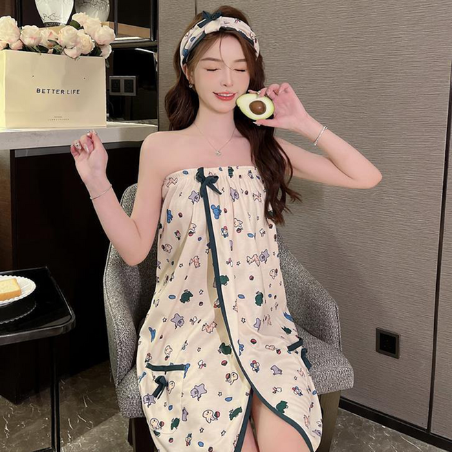 휘잇 여성 로브 골프 샤워 가운 랩가운, 캐릭터, 1개