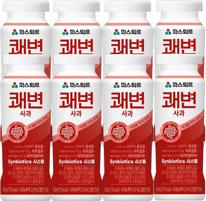 파스퇴르 파스퇴르 쾌변 요구르트 사과, 150ml, 8개