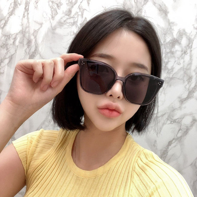VANANA2 남자 여자 선글라스 오버사이즈 틴트 뿔테 그레이 사각