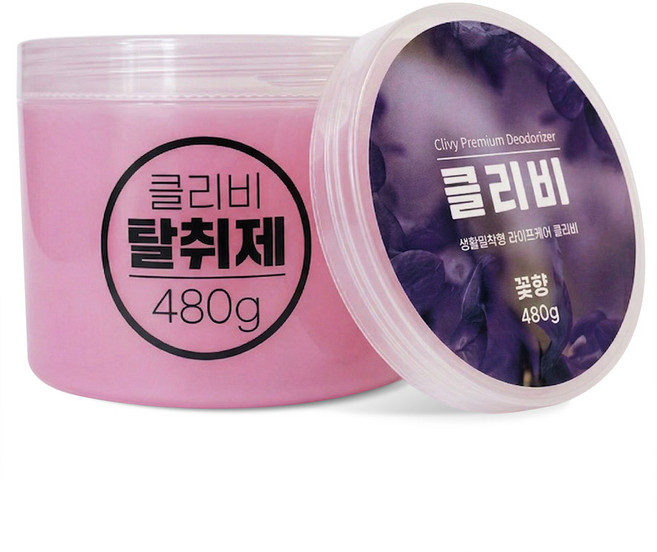 클리비 꽃향 고체 탈취제 실내 담배냄새 화장실 공기 욕실 집안 냄새제거, 1개, 480g