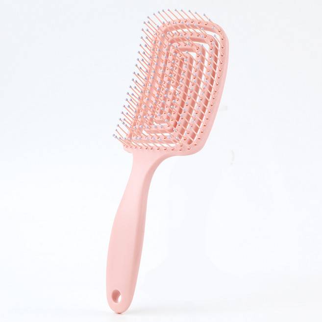 루바노 술술찰랑 회오리 빗 곡선형 마사지, 1개, 로즈