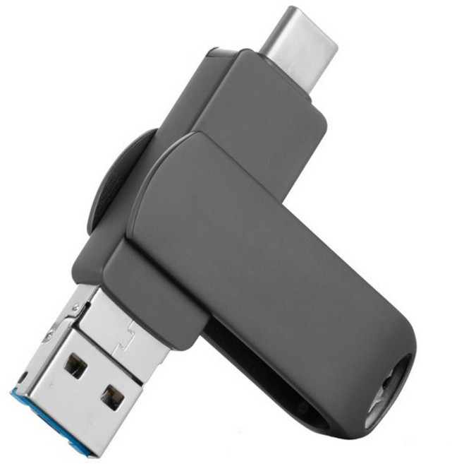 USB 隨身碟 雙接口, 1個, 128GB黑色