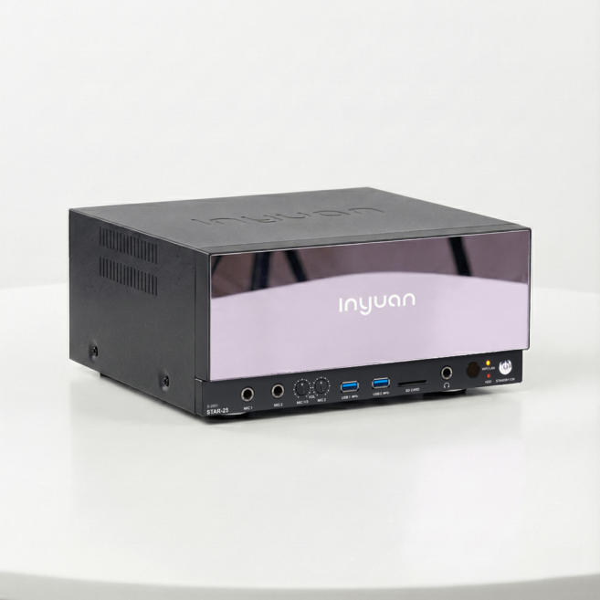 inyuan STAR-25 伴唱機 手機APP點歌 YouTube 播放 AI 語音點歌 藍牙音樂播放, STAR-25+UHF-888（白）