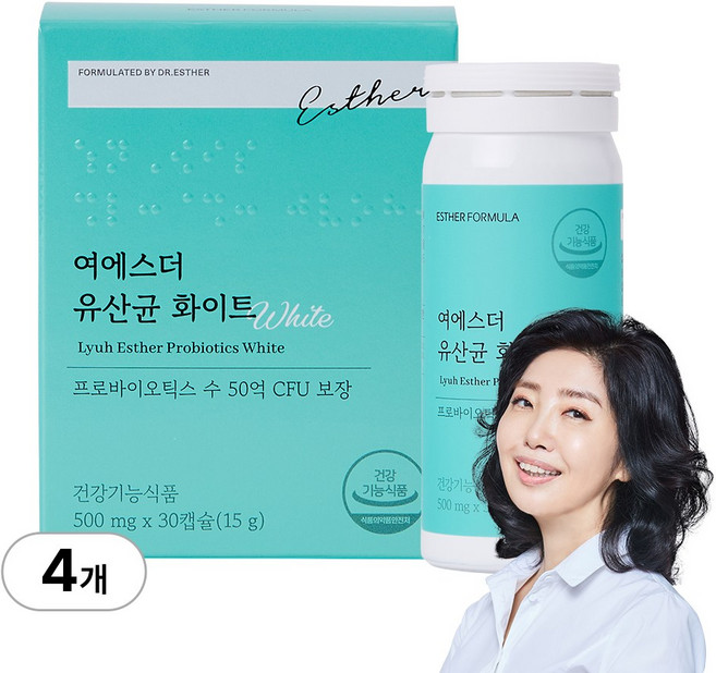여에스더 질 유래 유산균 화이트 (프리바이오틱스 배합), 4박스, 30회분