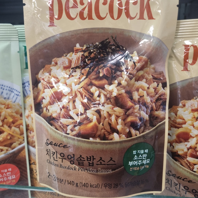 피코크 치킨 우엉 솥밥 소스 수량 냉장, 4개, 140g