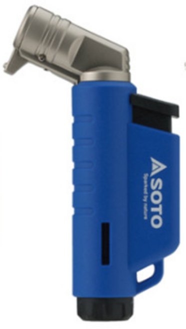 소토 마이크로 가스 토치 ST-486 캠핑 백패킹 미니 토치 라이터 가정용 요리용, 블루, 1개
