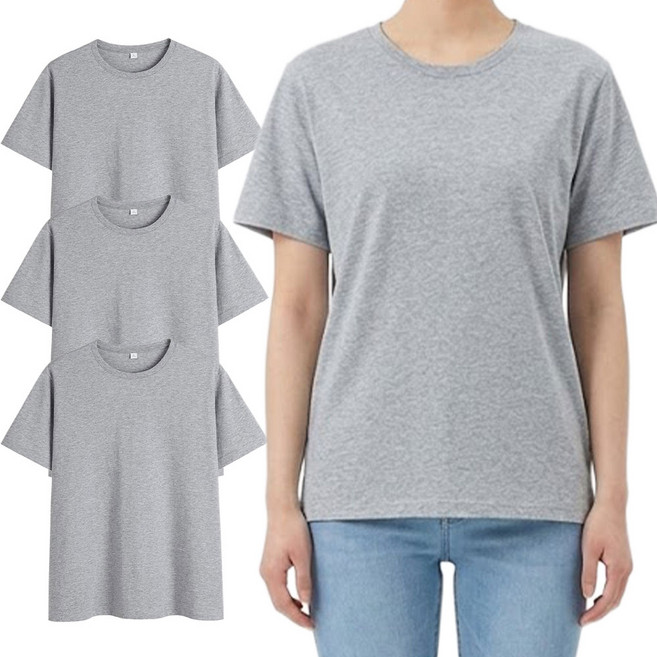 남녀공용 30수 무지반팔티 면티 교복티 반팔 면 티셔츠 흰티 기본티 무지 3장 알티엑스스포츠