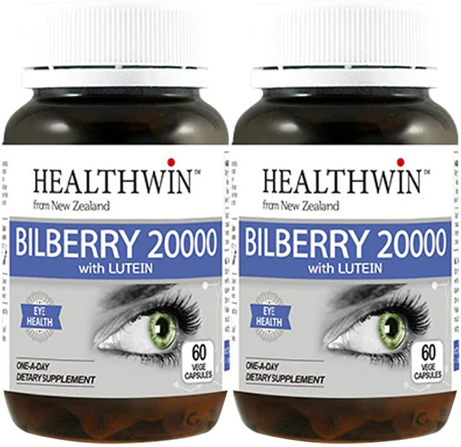 헬스윈 (HEALTHWIN) 빌베리 20000 + 루테인 60 캡슐 X 2개, 120캡슐, 1세트, 60정