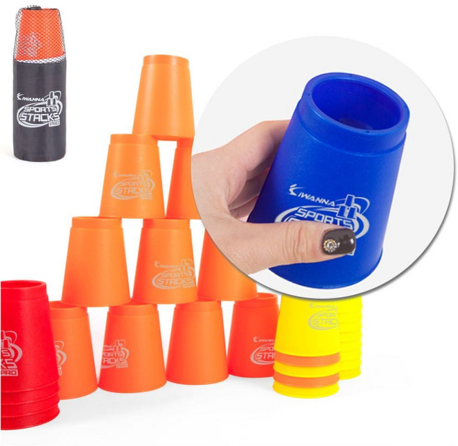 스피디업 고 컵쌓기 스텍스 프로 컵올리기 스태킹컵 보드게임, 퍼플, 퍼플