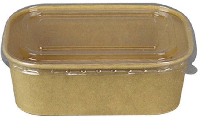 포담팩 KP 크라프트 사각종이용기 750ml 뚜껑 용기 세트, 1개, 50개