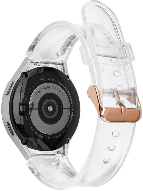 포유 갤럭시워치 투명 슬림 실리콘 스트랩 시계줄 호환 밴드, 투명 슬림 갤럭시워치스트랩, 로즈골드