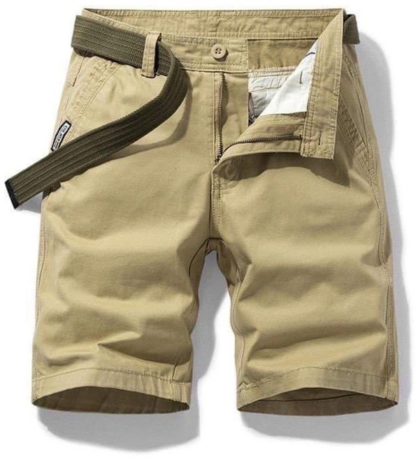 男休閒短褲 多口袋 素面工裝短褲