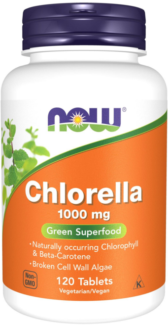 NOW Foods 小球藻1000mg補充錠, 120顆, 1罐