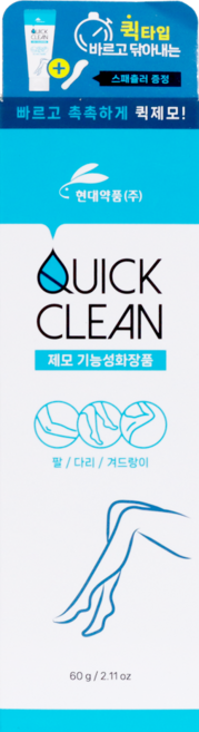 퀵 클린 제모 크림, 60g, 4개