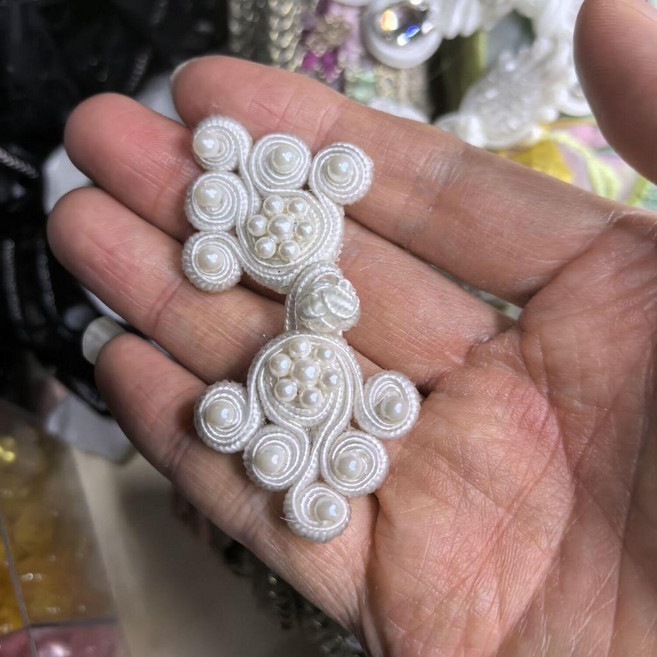 中國風盤扣 旗袍服裝裝飾釦, 1個, 五珠扣一對, 五珠扣