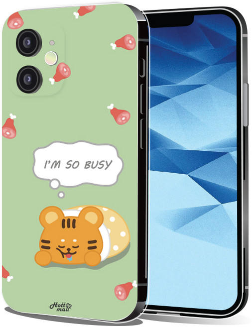 핫티몰 바쁜 호랑이 캐릭터 호야 프린팅 투명 젤리 휴대폰 케이스