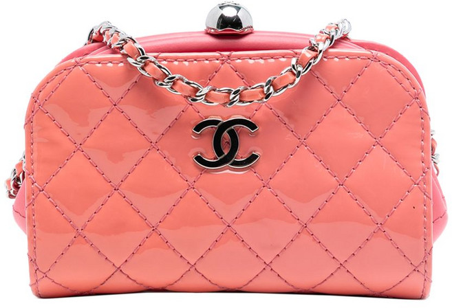 샤넬 중고 2015-2016 CC 퀼팅 페이턴트 프레임 클러치 체인 크로스 백