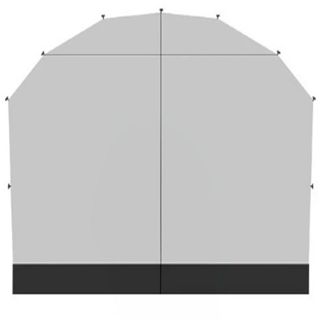 ShineTrip 穹頂天幕 戶外露營客廳帳, (無拉鏈)圍網2片裝-逐暮黑, 逐暮黑