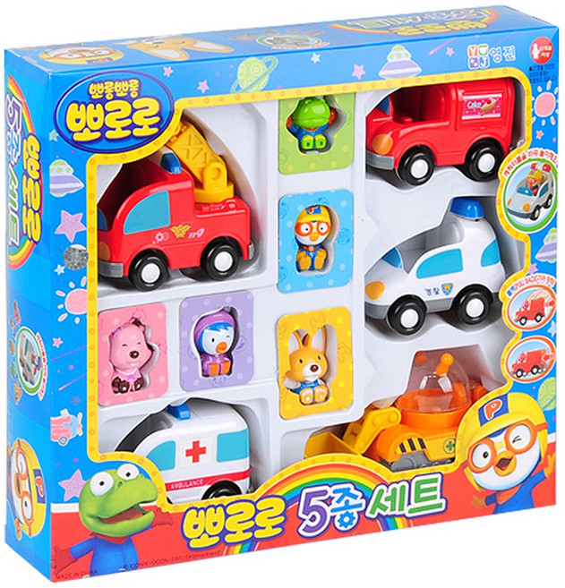 뽀로로 자동차 5종세트 미니카 장난감, 1개, 혼합색상