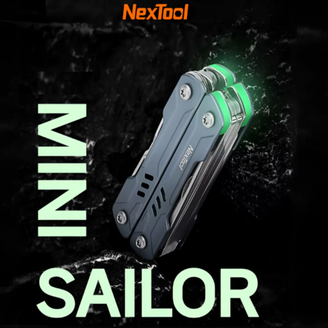 야광기능 EDC 10기능 넥스툴 미니 세일러 블루 미니 멀티툴, 1개