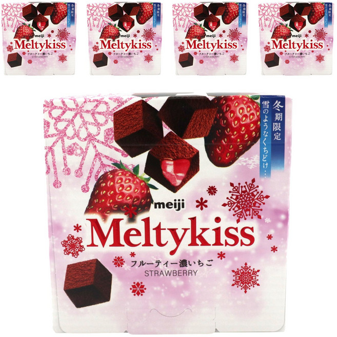 meiji 明治 Melty Kiss 果味濃鬱草莓 53gx5入, 5個, 53g