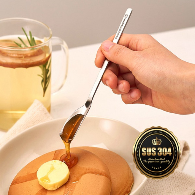 바겐슈타이거 304 스텐 꿀 잼 V자 수저 꿀 스푼 버터 숟가락 요리도구 조리기구, 1개