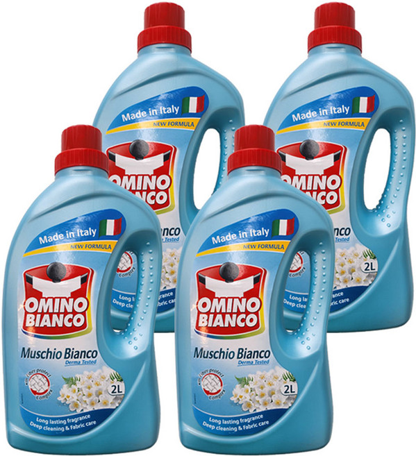 오미노비앙코 네이처프레쉬 무스키오 비앙코 화이트머스크향 액체 세탁세제, 2L, 4개