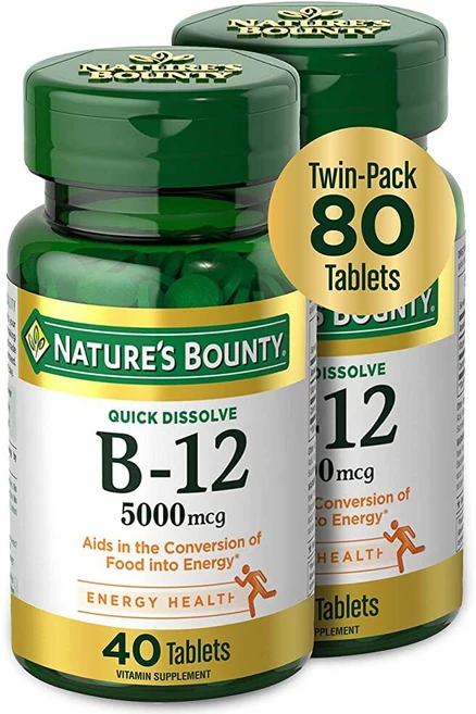 네이처스바운티 B-12 5000mcg 태블릿 40정 2팩, 1 - 쿠팡