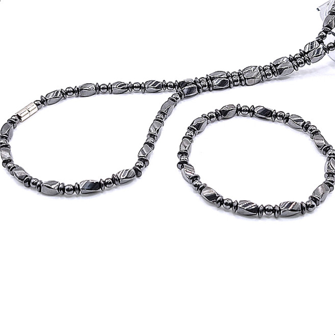 목걸이 팔찌 마그네틱 헤마타이트 적철석 건강 자석 악세사리 set, 1개