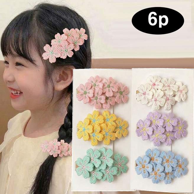 은꽃밴드 유아 머리핀 벚꽃 똑딱핀 세트 여아 헤어핀