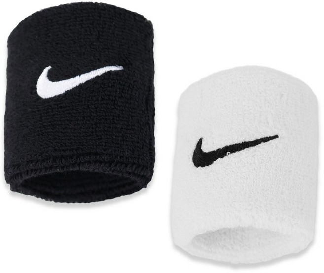나이키 스우시 클래식 손목밴드, 블랙화이트, 2개