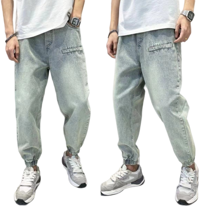 십전십미 봄여름 얇은 청바지 남자 배기 조거팬츠 캐주얼 바지