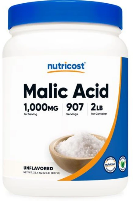 뉴트리코스트 말산 파우더 907g - 프리 Non-GMO Nutricost Malic Acid Powder 2 LBS - Gluten Free Non-GMO, 2파운드(1팩), 1개 - 쿠팡
