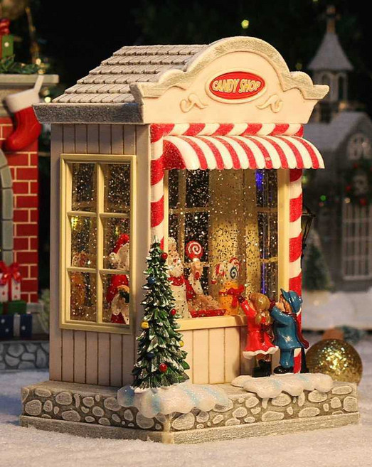 아리샵 스노우볼 소품 크리스마스스노우볼 오르골 LED 투명 조명, 작은 사각등-눈사람+음악-청동