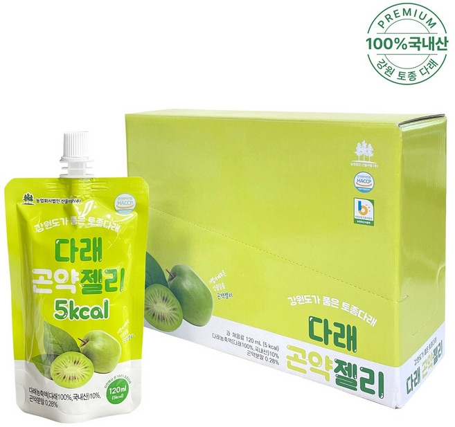 다래 곤약젤리 120ml 박스, 10개
